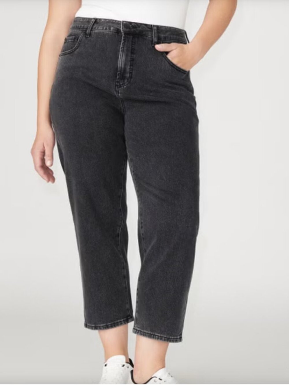 Eloquii Naomi Comfort Stretch Straight Leg Cropped Jeans Size 16